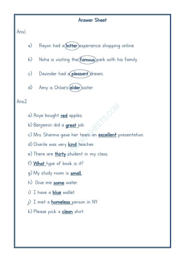 A2ZWorksheets:English-Grammar-English Adjectives Worksheet-08