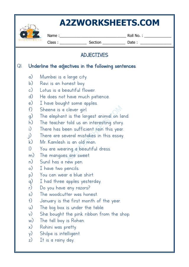 English Adjectives Worksheet-03
