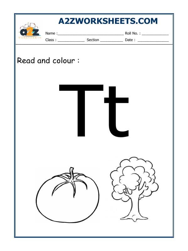 A2ZWorksheets:English-Alphabets-Recognition Of T