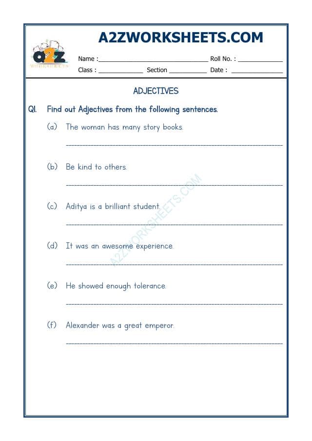 A2ZWorksheets:English-Grammar-English Adjectives Worksheet-05