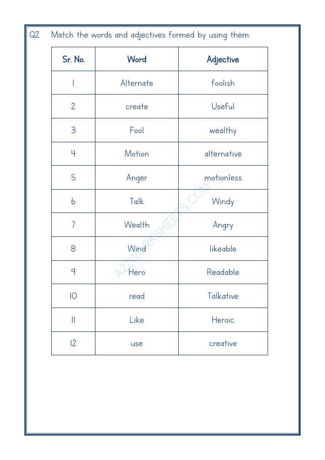 A2ZWorksheets:English-Grammar-English Adjectives Worksheet-06