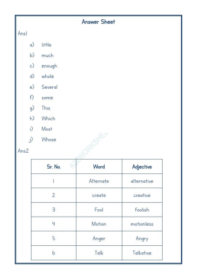 A2ZWorksheets:English-Grammar-English Adjectives Worksheet-06