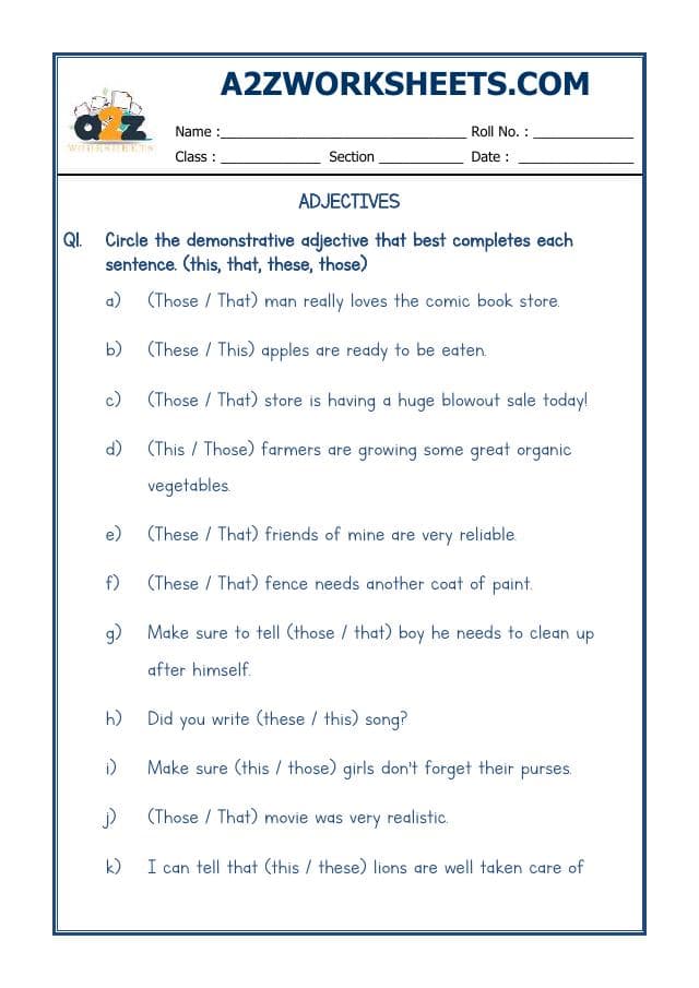 English Adjectives Worksheet-09