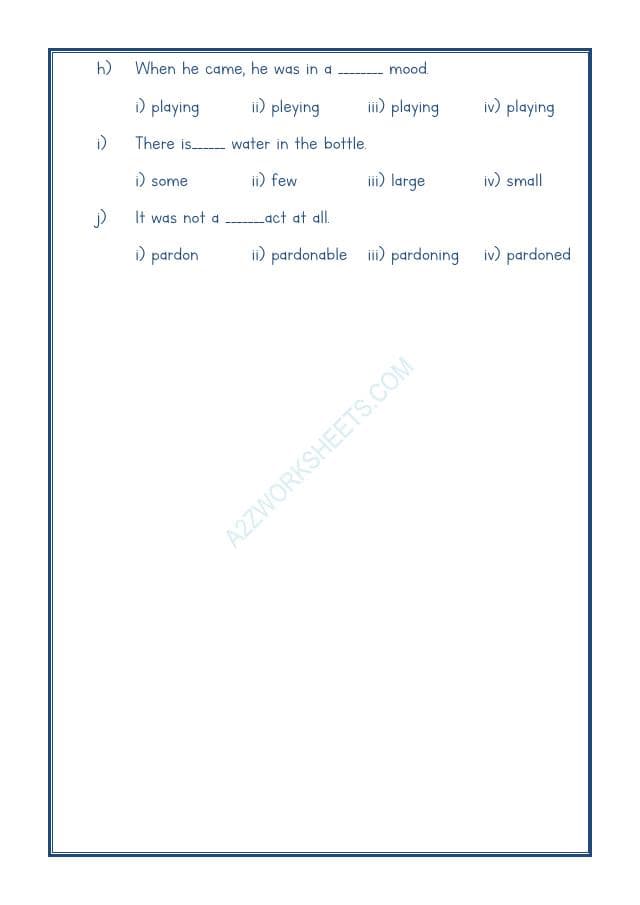 A2ZWorksheets:English-Grammar-English Adjectives Worksheet-11