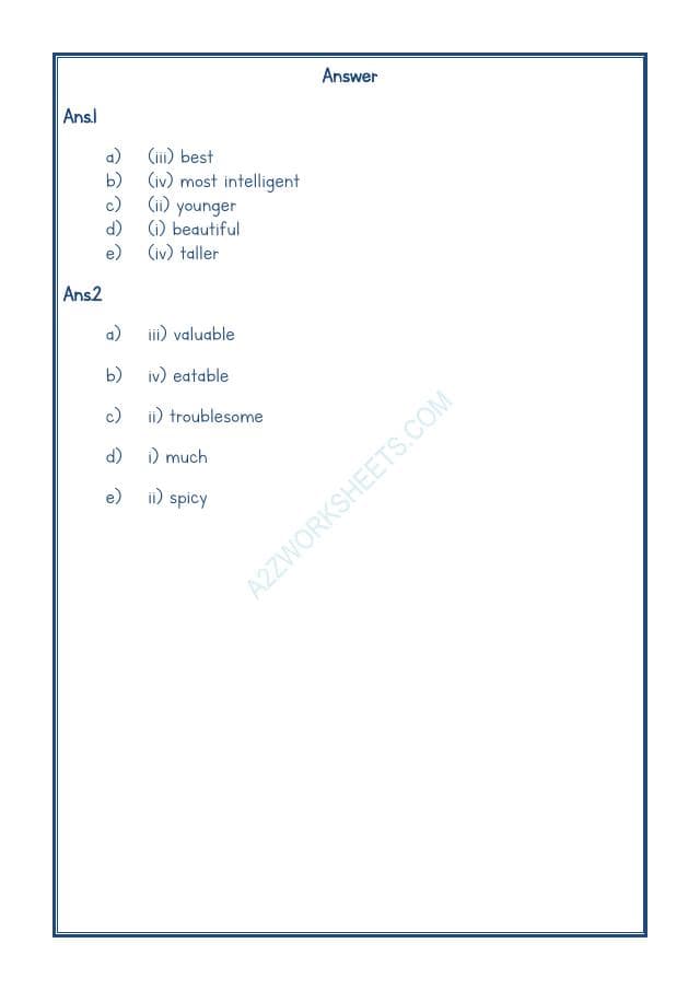 A2ZWorksheets:English-Grammar-English Adjectives Worksheet-13
