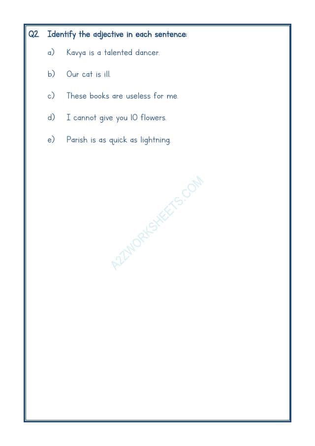 A2ZWorksheets:English-Grammar-English Adjectives Worksheet-02