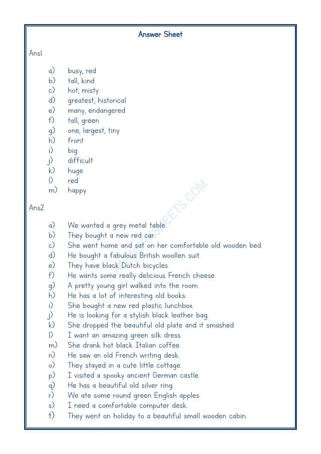 A2ZWorksheets:English-Grammar-English Adjectives Worksheet-03