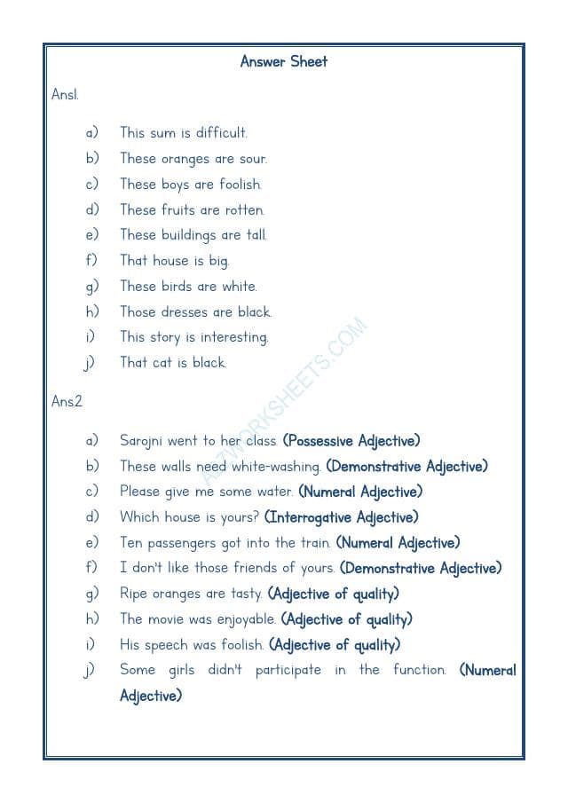 A2ZWorksheets:English-Grammar-English Adjectives Worksheet-06