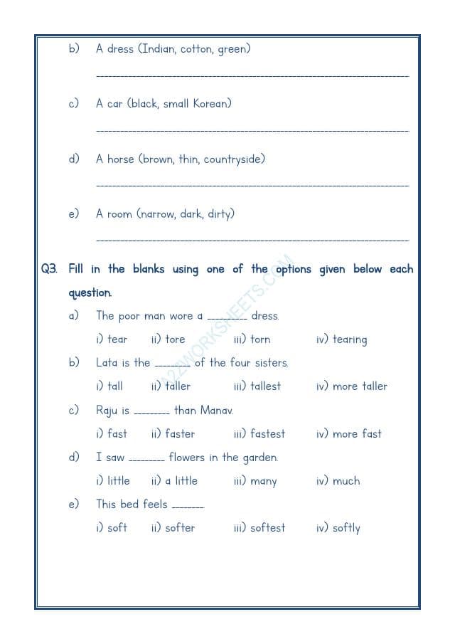 A2ZWorksheets:English-Grammar-English Adjectives Worksheet-08