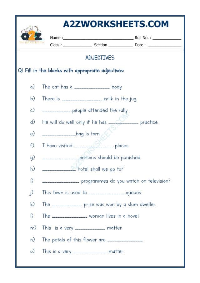 English Adjectives Worksheet-09