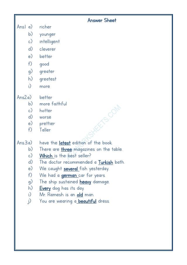 A2ZWorksheets:English-Grammar-English Adjectives Worksheet-10