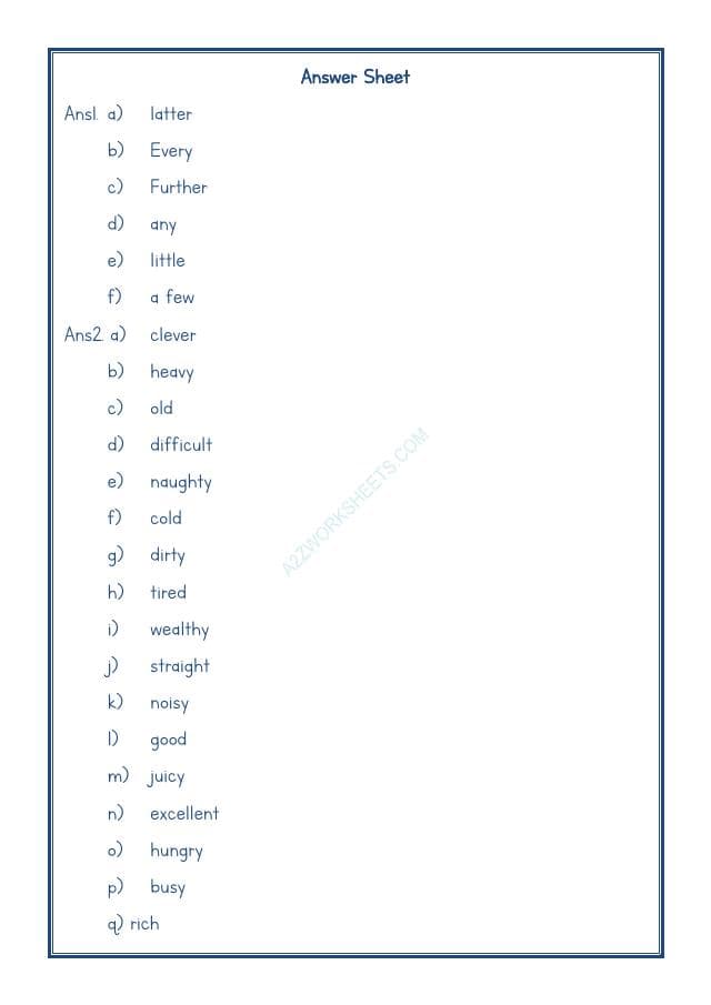 A2ZWorksheets:English-Grammar-English Adjectives Worksheet-11