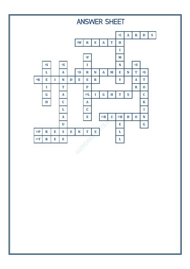 A2ZWorksheets:English-Reading-Cross Words-Christmas