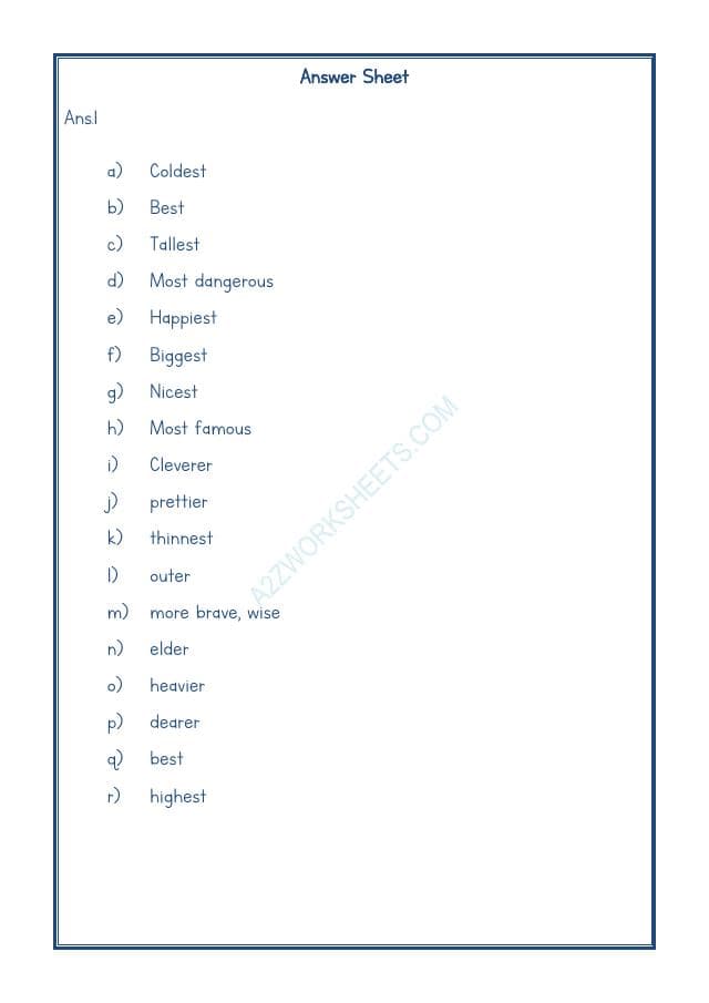 A2ZWorksheets:English-Grammar-English Adjectives Worksheet-16