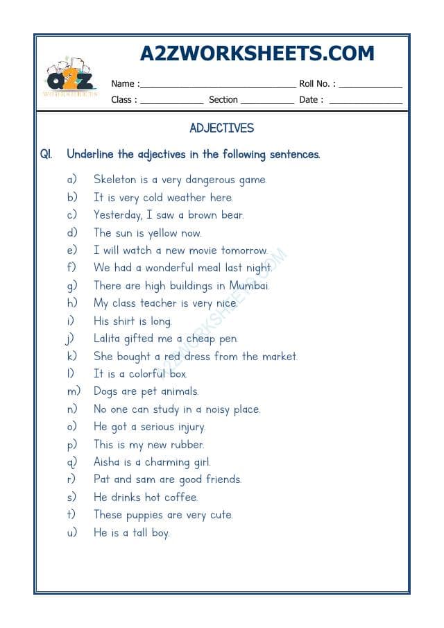 A2ZWorksheets:English-Grammar-English Adjective Worksheet-05