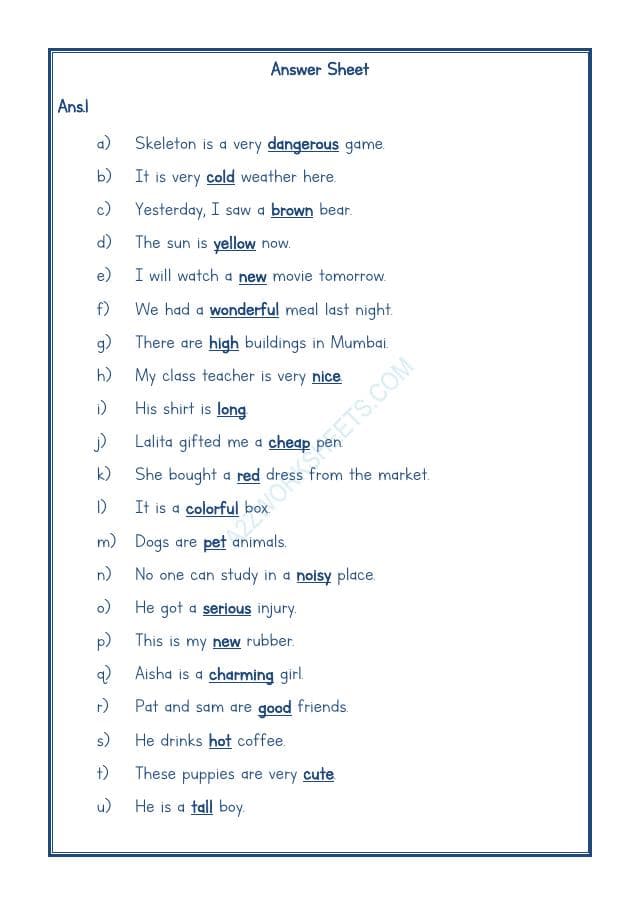 A2ZWorksheets:English-Grammar-English Adjective Worksheet-05