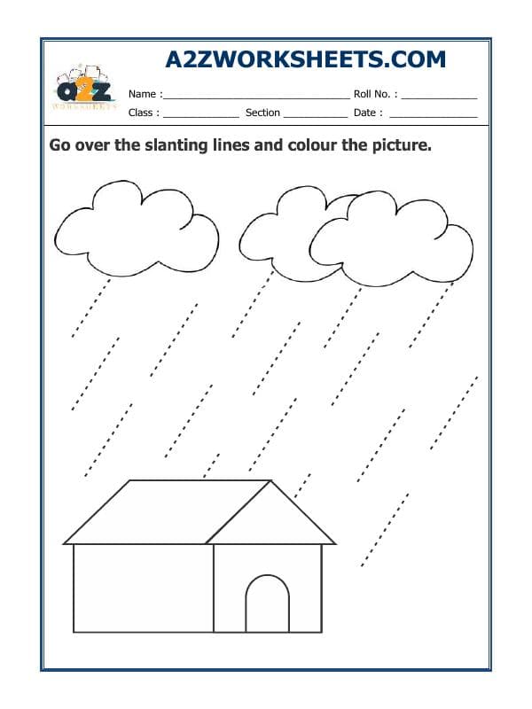 A2ZWorksheets:English-Writing-Slanting Lines