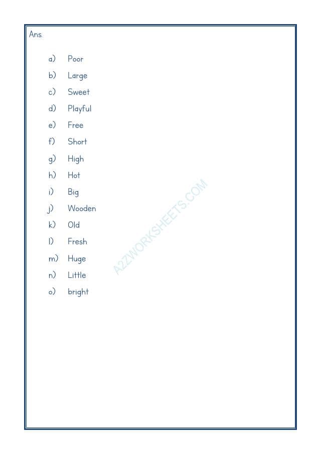 A2ZWorksheets:English-Grammar-English Adjective Worksheet-09