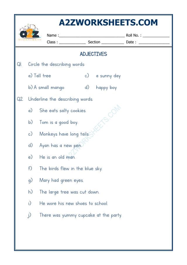 English Adjective Worksheet-10
