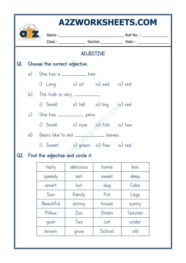 Adjectives Worksheet-10