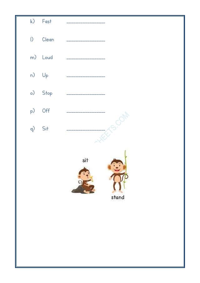 A2ZWorksheets:English-Grammar-Opposite Word-04