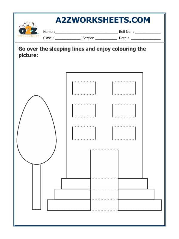 A2ZWorksheets:English-Writing-Sleeping Lines