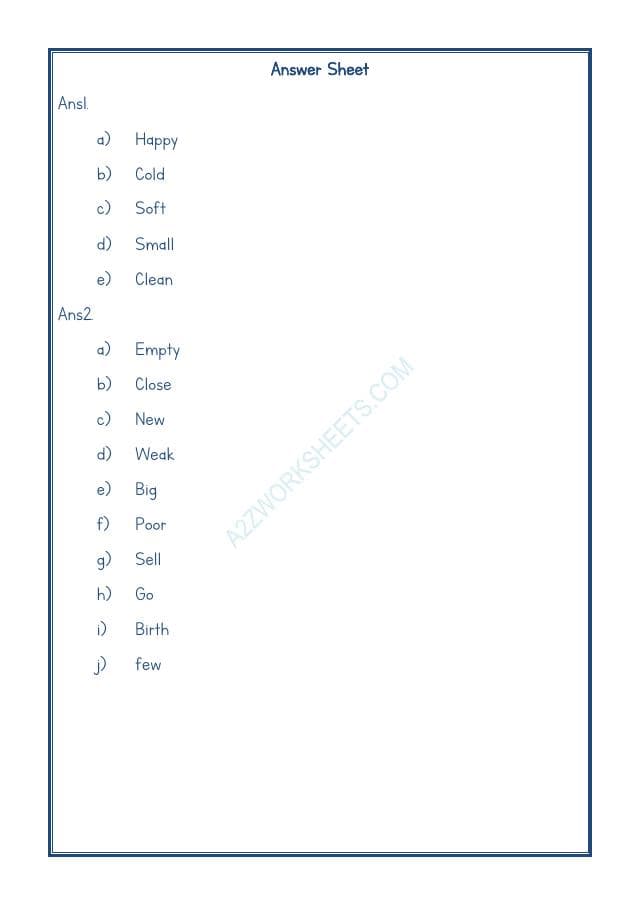 A2ZWorksheets:English-Grammar-Opposite Word-07