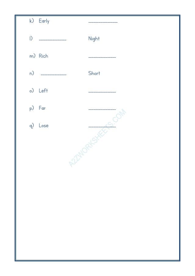 A2ZWorksheets:English-Grammar-Opposite Word-08
