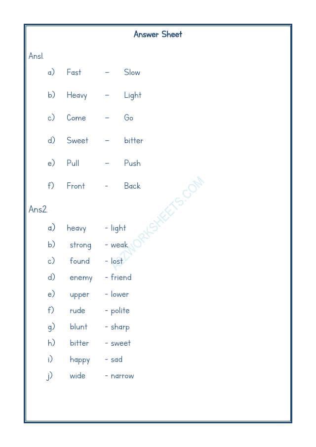 A2ZWorksheets:English-Grammar-Opposite Word-10
