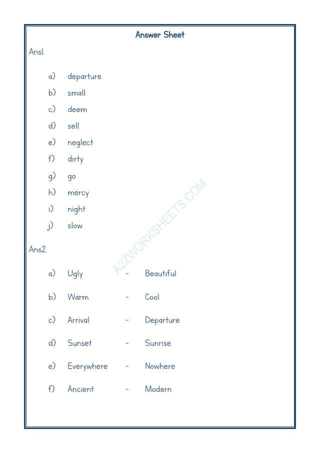 A2ZWorksheets:English-Grammar-Opposite Word-02