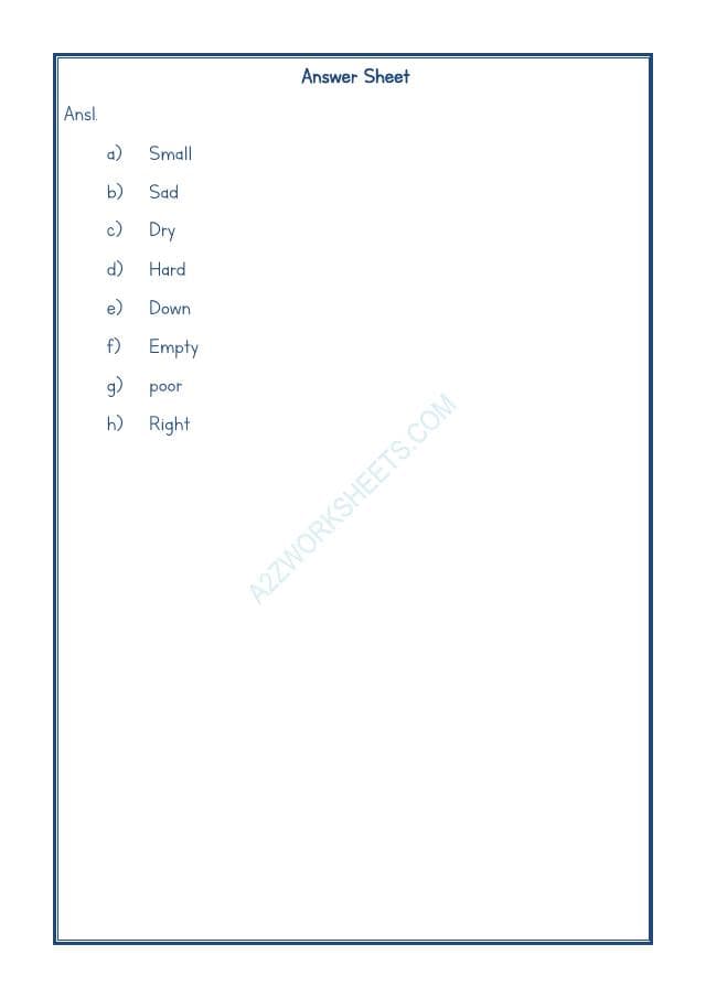 A2ZWorksheets:English-Grammar-Opposite Word-05