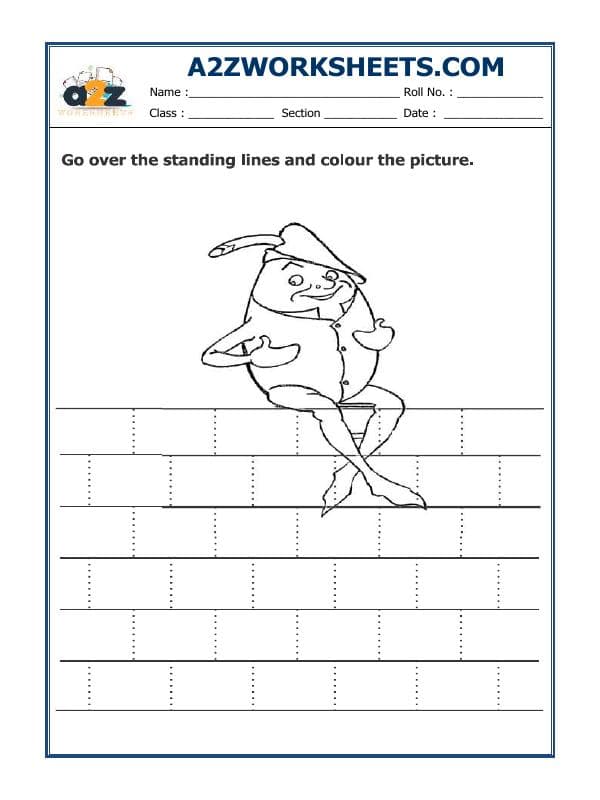 A2ZWorksheets:English-Writing-Standing Lines