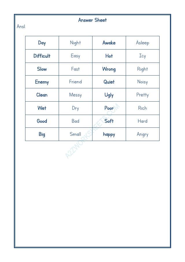 A2ZWorksheets:English-Grammar-Opposite Word-07