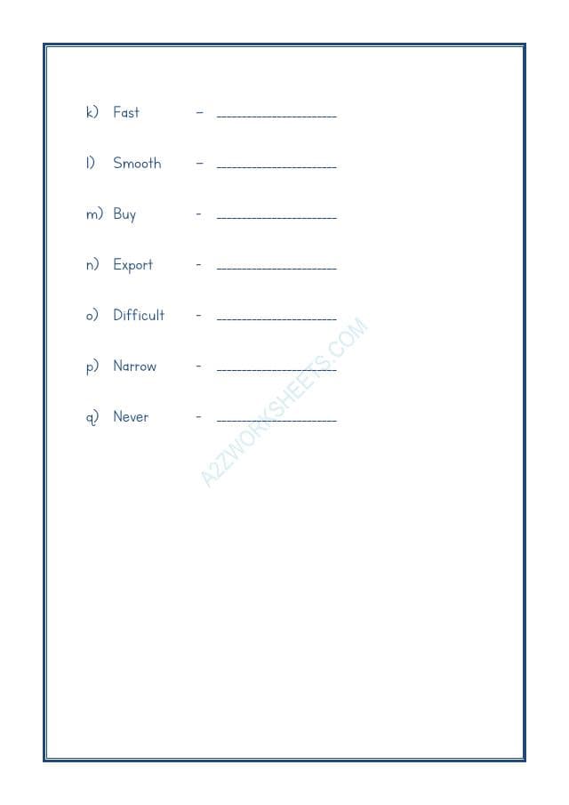 A2ZWorksheets:English-Grammar-Opposite Word-03