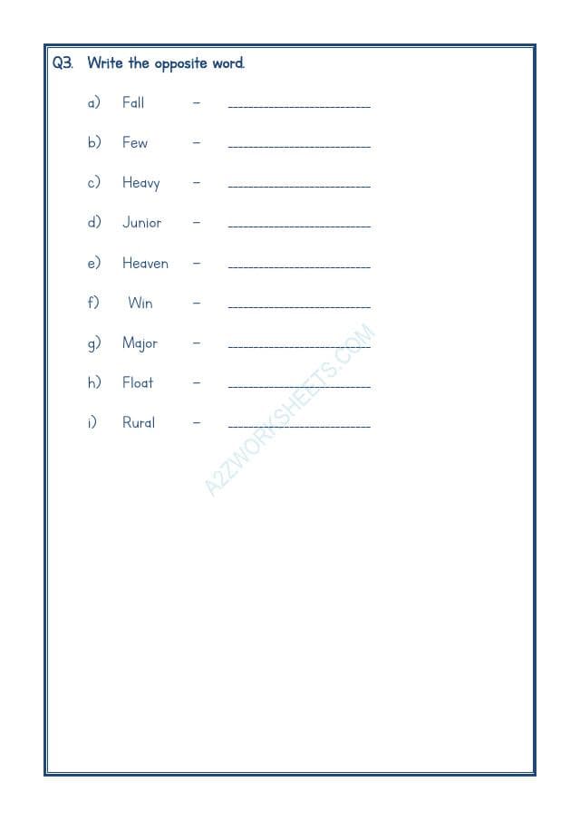 A2ZWorksheets:English-Grammar-Opposite Word-07