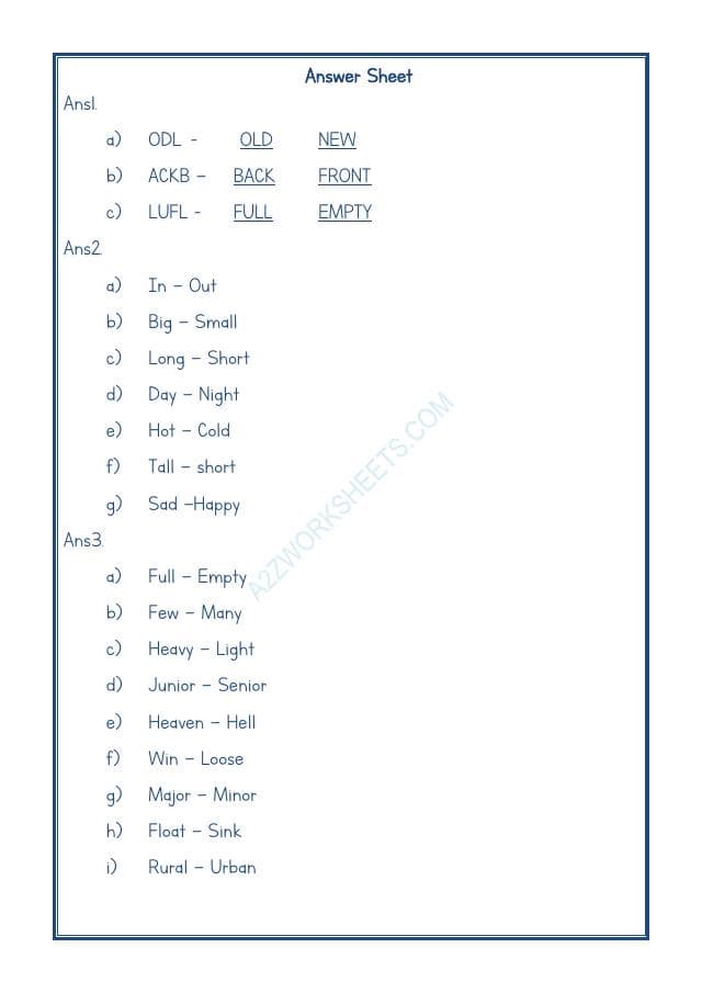 A2ZWorksheets:English-Grammar-Opposite Word-07
