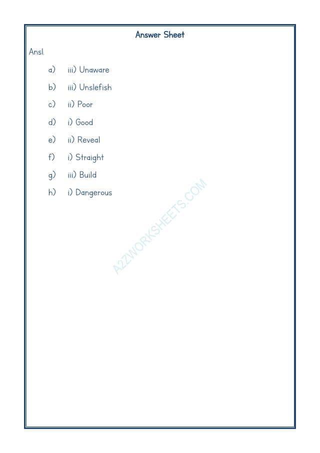 A2ZWorksheets:English-Grammar-Opposite Word-09