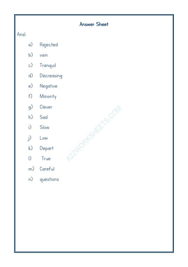 A2ZWorksheets:English-Grammar-Opposite Word-10