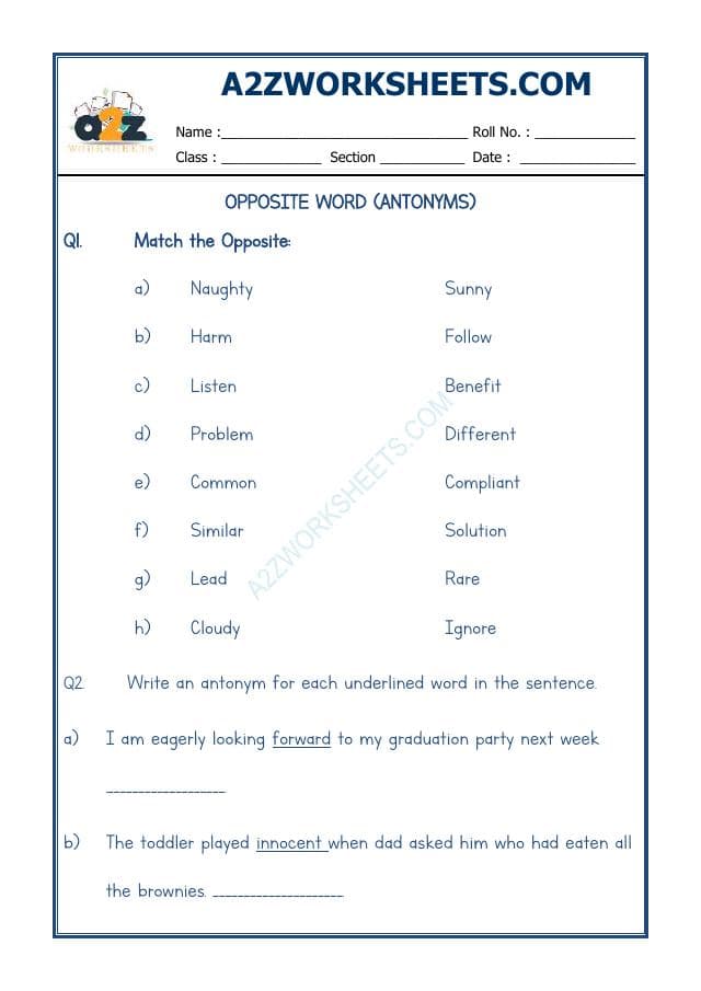 A2ZWorksheets:English-Grammar-Antonyms-03