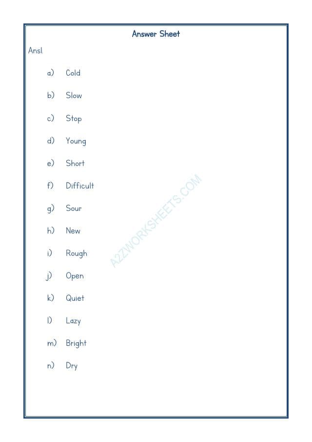 A2ZWorksheets:English-Grammar-Antonyms-07