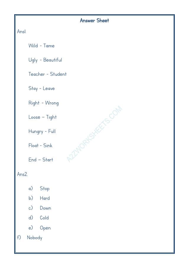 A2ZWorksheets:English-Grammar-Antonyms-10