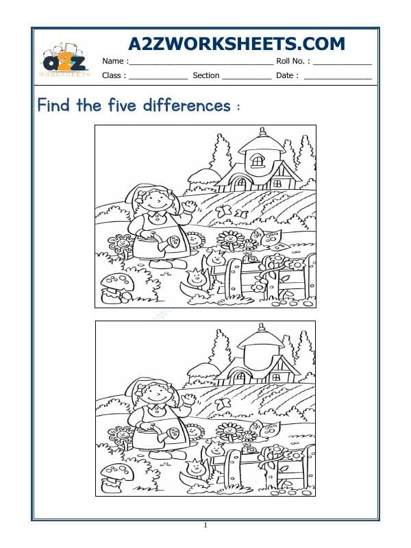 A2ZWorksheets:General Awareness-Logical Reasoning-Find The Difference-02