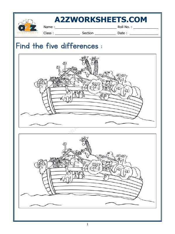 A2ZWorksheets:General Awareness-Logical Reasoning-Find The Difference-03