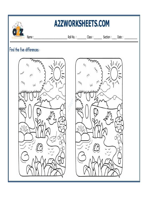 A2ZWorksheets:General Awareness-Logical Reasoning-Find The Difference-07