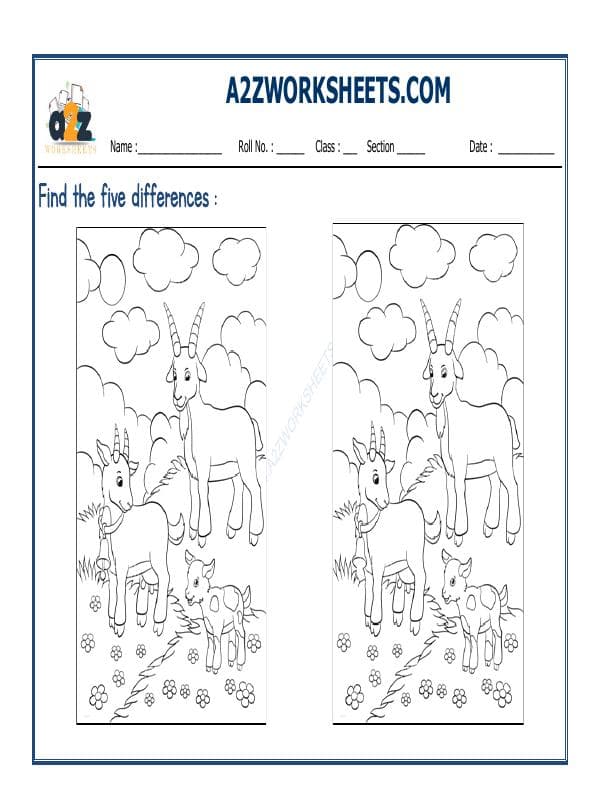 A2ZWorksheets:General Awareness-Logical Reasoning-Find The Difference-10