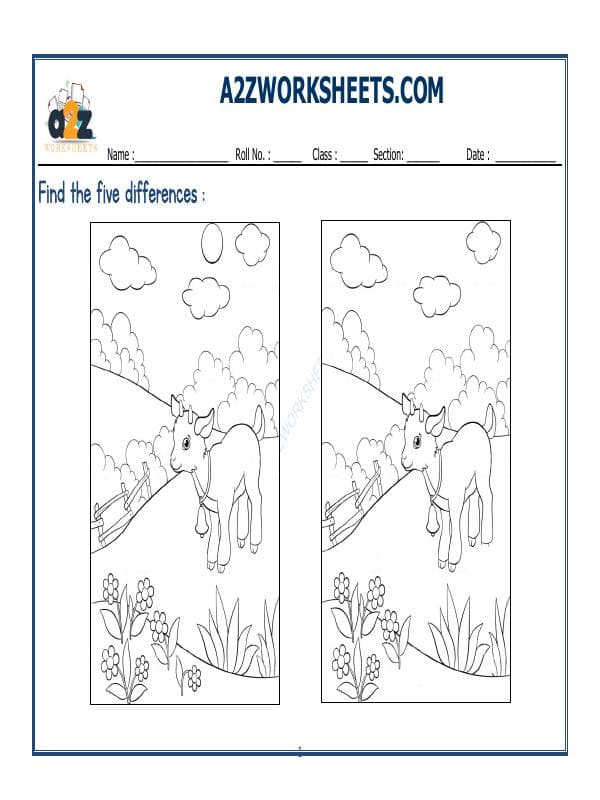 A2ZWorksheets:General Awareness-Logical Reasoning-Find The Difference-11