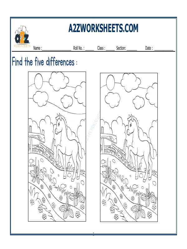 A2ZWorksheets:General Awareness-Logical Reasoning-Find The Difference-12