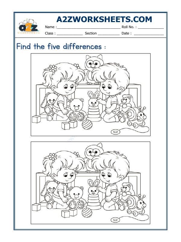 A2ZWorksheets:General Awareness-Logical Reasoning-Find The Difference-14