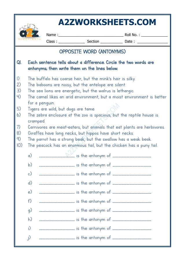 A2ZWorksheets:English-Grammar-Antonyms-04
