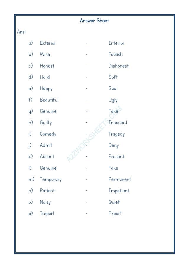 A2ZWorksheets:English-Grammar-Antonyms-09